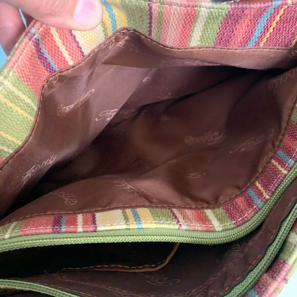 Fossel Striped Canvas Purse with Leather Braided Handles - Picture 10 of 10